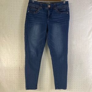 {Democracy} "Ab Technology" Skinny Denim Jeans Pants Med Wash Distressed Size 8‎